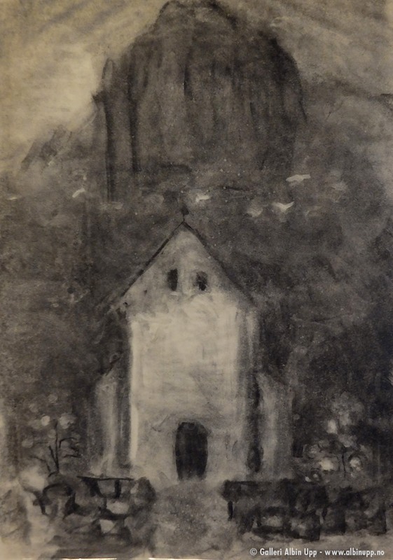 8448  Kvinnherrad kyrkje 42x29cm  Pris etter avtale